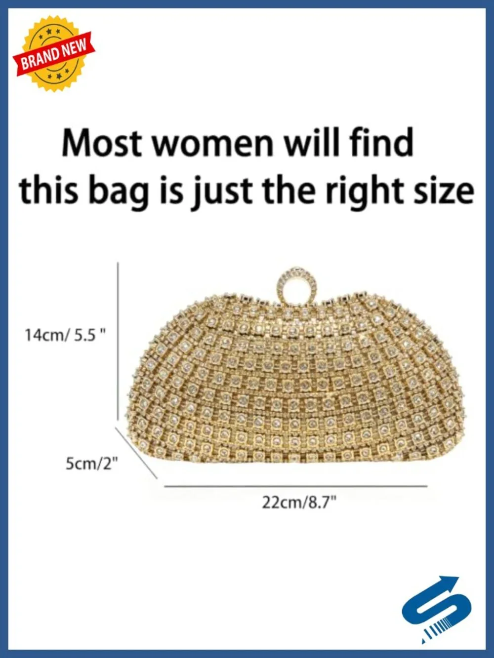 Sparkly Rhinestone Clutch Purse for Women Bedazzled Evening Bag Crossbody